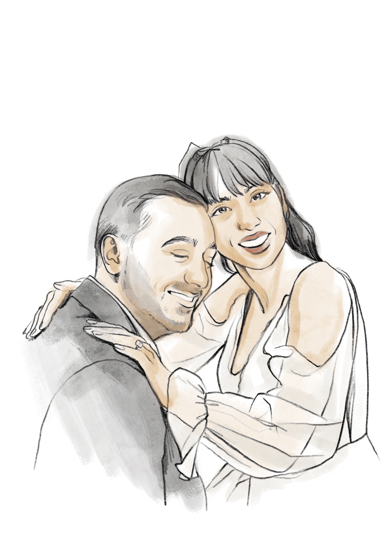 Couple en Line Art comme exemple de dessin en Line Art de Miroar