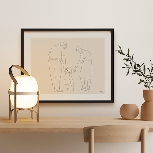 Portrait personnalisé en Line Art