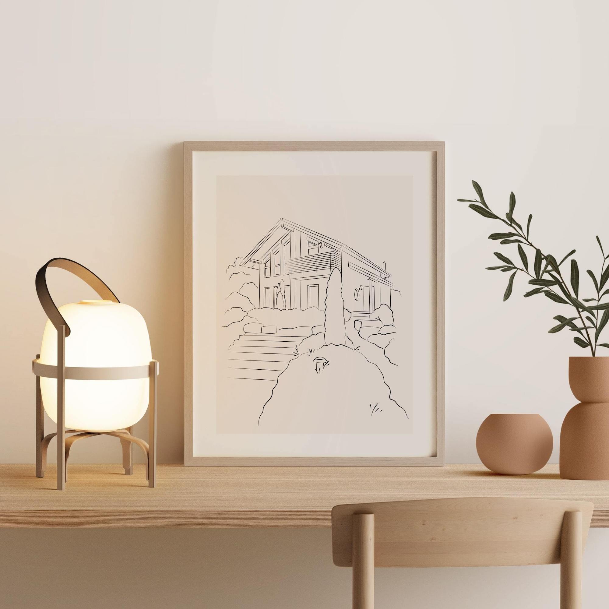 Dessin de maison en Line Art