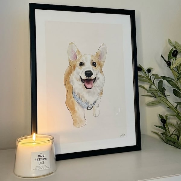 Portrait coloré d'un corgi
